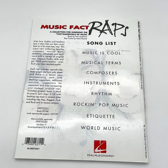 Hal Leonard Music Fact RAPZ Book & CD Pak + Reproducibles Learning FUNdamentals - Picture 2 of 4